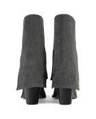 Bottines en Velours de Cuir Hundred Dollar Bill grises - Talon 9 cm