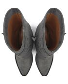 Bottines en Velours de Cuir Hundred Dollar Bill grises - Talon 9 cm