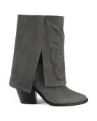 Bottines en Velours de Cuir Hundred Dollar Bill grises - Talon 9 cm
