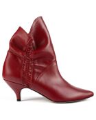 Bottines en Cuir Make Me Like You rouges - Talon 6 cm