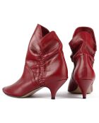 Bottines en Cuir Make Me Like You rouges - Talon 6 cm