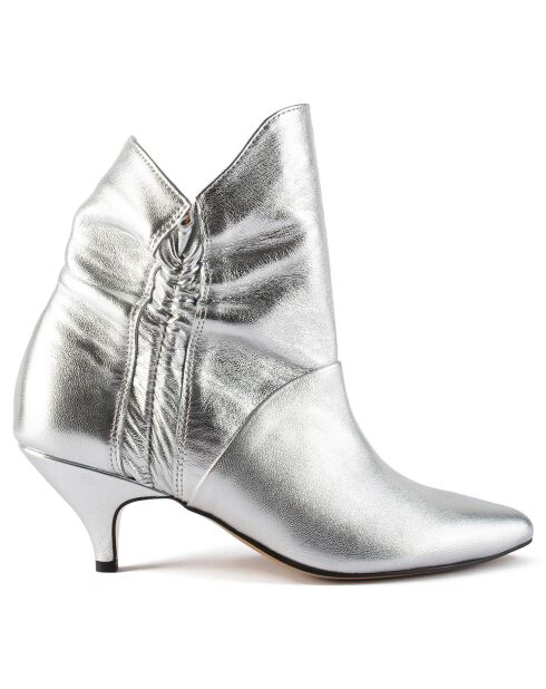 Bottines en Cuir Make Me Like You argentées - Talon 6 cm