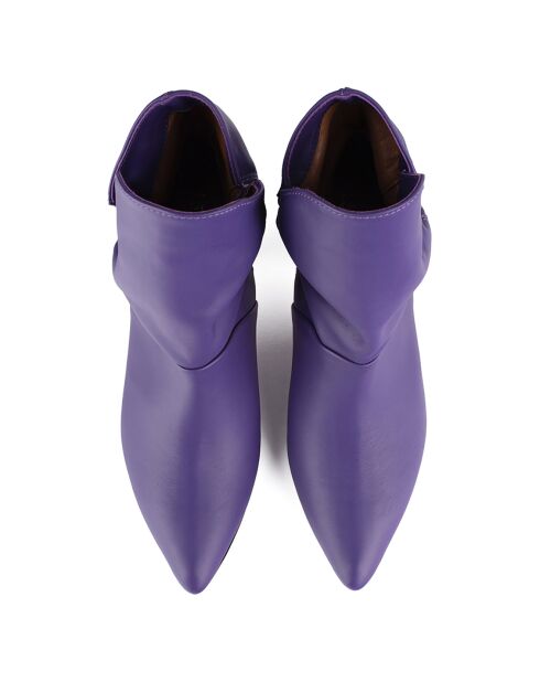 Bottines en Cuir Make Me Like You violettes - Talon 6 cm