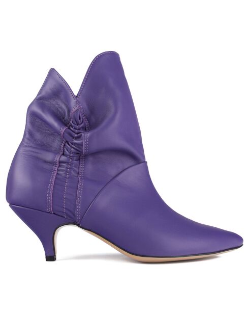 Bottines en Cuir Make Me Like You violettes - Talon 6 cm