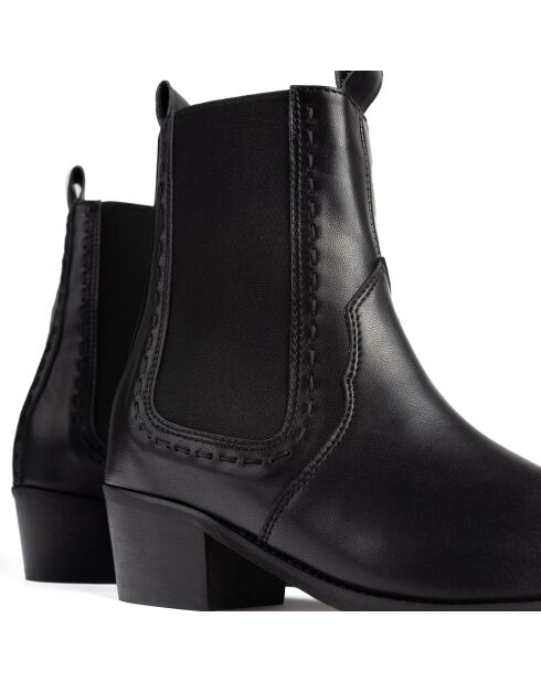 Bottines en Cuir Peacemaker noires - Talon 5 cm