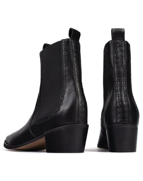 Bottines en Cuir Peacemaker noires - Talon 5 cm