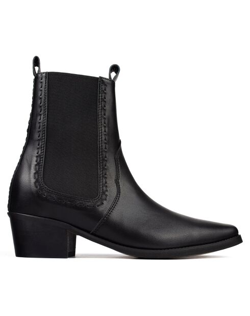 Bottines en Cuir Peacemaker noires - Talon 5 cm