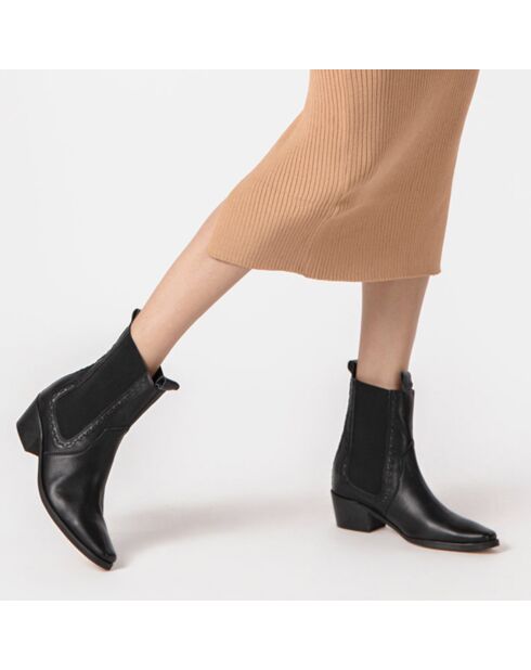 Bottines en Cuir Peacemaker noires - Talon 5 cm