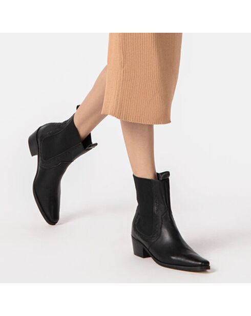 Bottines en Cuir Peacemaker noires - Talon 5 cm