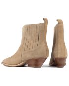 Bottines en Velours de Cuir Reckless Life beiges - Talon 6.5 cm