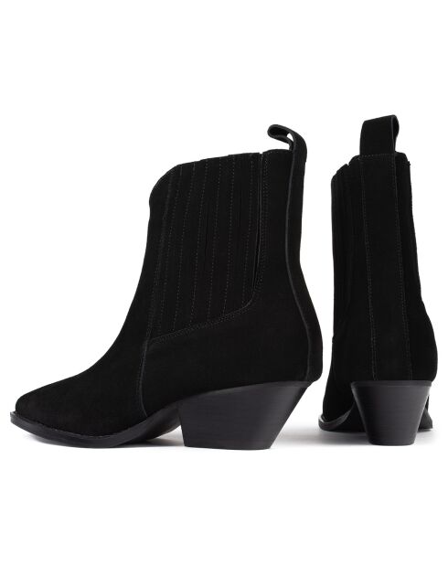 Bottines en Velours de Cuir Reckless Life noires - Talon 6.5 cm