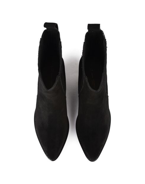 Bottines en Velours de Cuir Reckless Life noires - Talon 6.5 cm