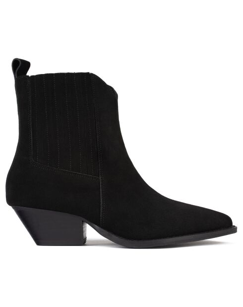 Bottines en Velours de Cuir Reckless Life noires - Talon 6.5 cm