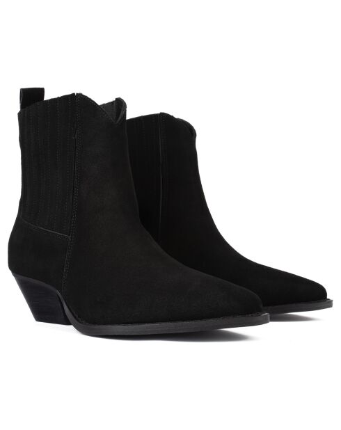 Bottines en Velours de Cuir Reckless Life noires - Talon 6.5 cm