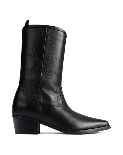 Bottines  en Cuir Something In The Way noires - Talon 5 cm