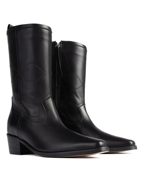 Bottines  en Cuir Something In The Way noires - Talon 5 cm
