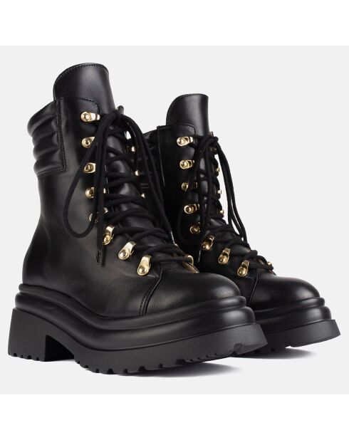 Boots en Cuir To Be No. 1 noires - Talon 5 cm