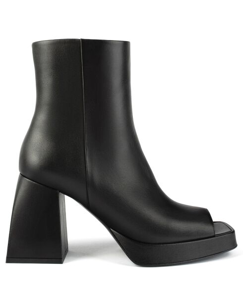 Bottines en Cuir Through The Night noires - Talon 9 cm