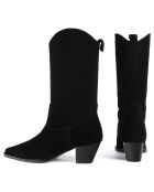 Bottines en Velours de Cuir Better Me noires - Talon 5 cm