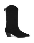 Bottines en Velours de Cuir Better Me noires - Talon 5 cm