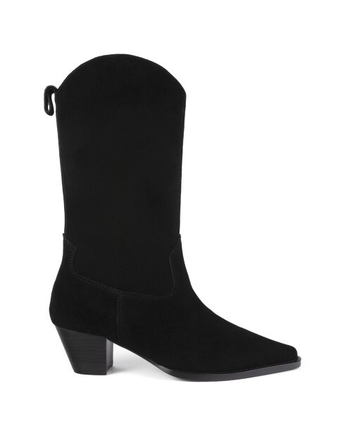 Bottines en Velours de Cuir Better Me noires - Talon 5 cm