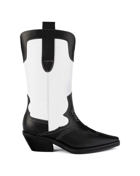Bottines en Cuir Deep Inside Of Me noir/blanc