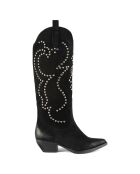 Black Flames Of Love fluwelen leren laarzen