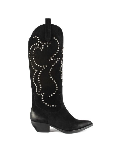 Black Flames Of Love fluwelen leren laarzen