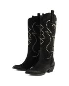 Black Flames Of Love fluwelen leren laarzen