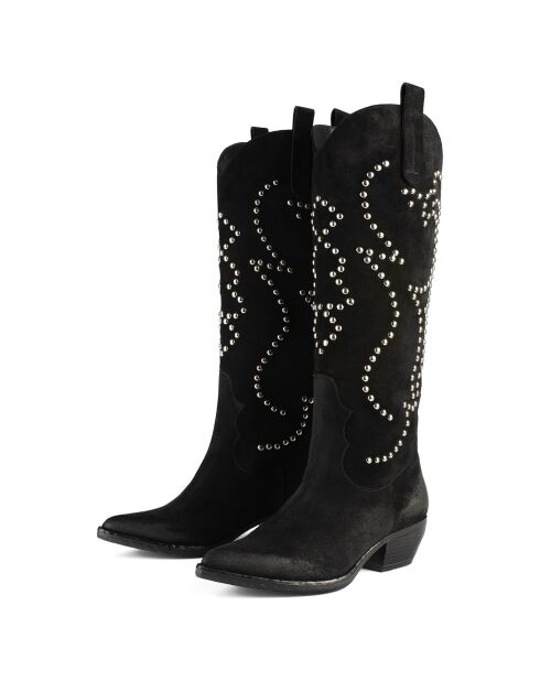Black Flames Of Love fluwelen leren laarzen