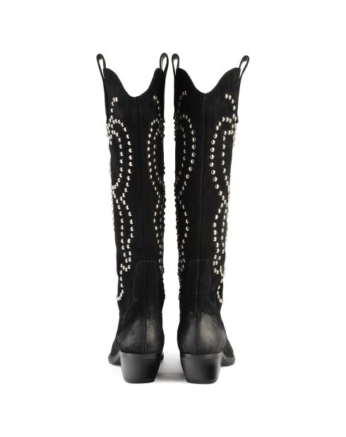 Black Flames Of Love fluwelen leren laarzen