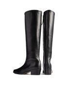Bottes en Cuir Shot In The Dark noires - Talon 5 cm
