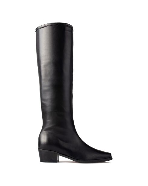 Bottes en Cuir Shot In The Dark noires - Talon 5 cm