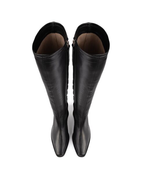Bottes en Cuir Shot In The Dark noires - Talon 5 cm