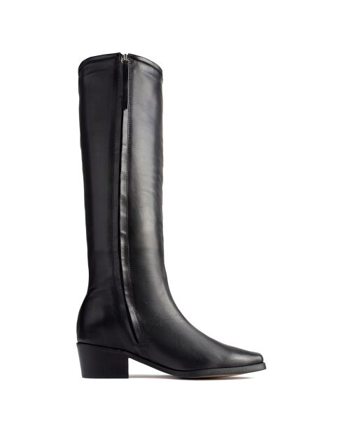 Bottes en Cuir Shot In The Dark noires - Talon 5 cm
