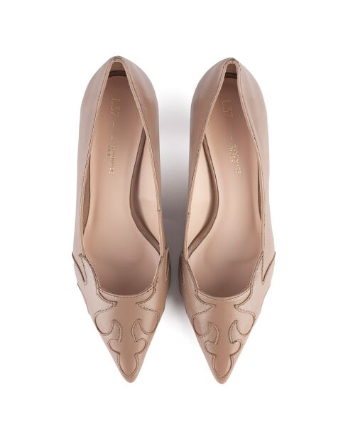 Zapatos de tacón Beautiful Madness de piel beige - tacón de 6 cm