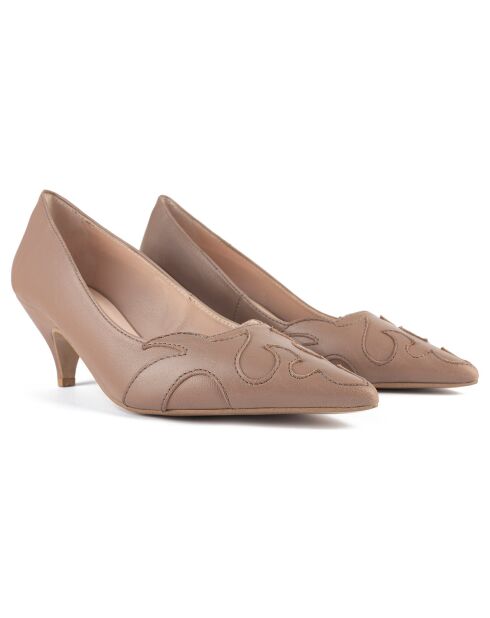 Zapatos de tacón Beautiful Madness de piel beige - tacón de 6 cm