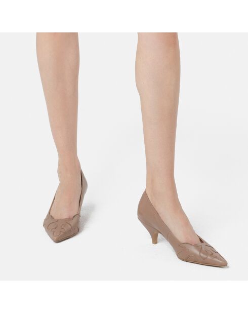 Zapatos de tacón Beautiful Madness de piel beige - tacón de 6 cm
