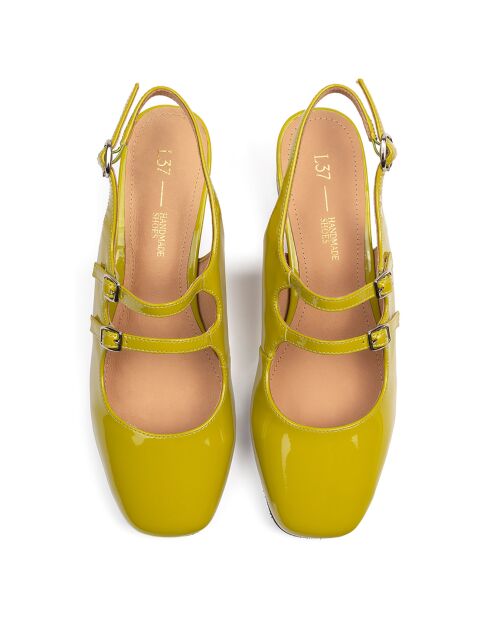 Ciao Amore Ciao groene leren slingbacks