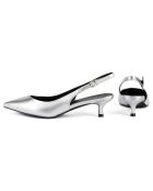 Slingbacks en Cuir Elegance Essence argentées