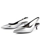 Slingbacks en Cuir Elegance Essence argentées