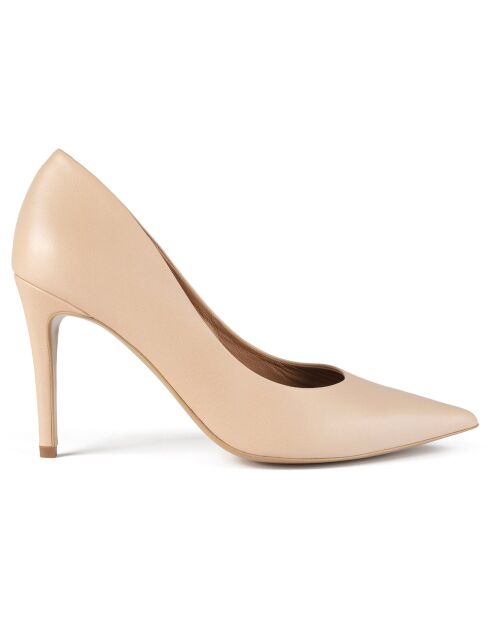 Escarpins en Cuir Perfect Evening beiges - Talon 9 cm