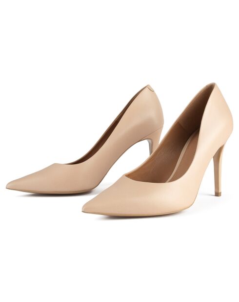 Escarpins en Cuir Perfect Evening beiges - Talon 9 cm