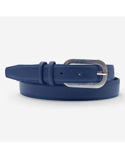 Ceinture en Cuir pleine fleur bleue