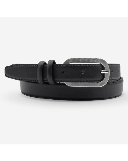 Ceinture en Cuir pleine fleur noire