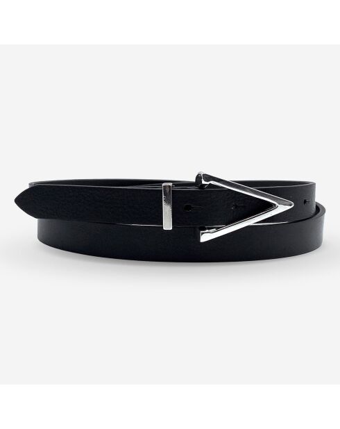 Ceinture en Cuir pleine fleur noire