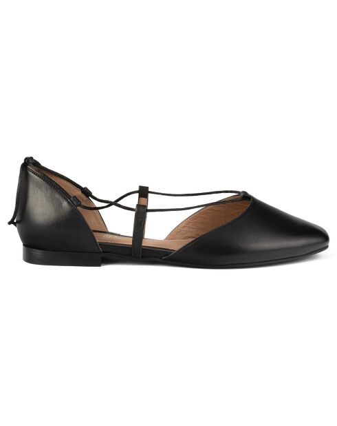 Bye Bye zwarte leren ballerina's