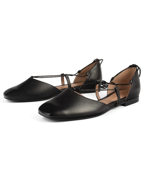 Bye Bye zwarte leren ballerina's