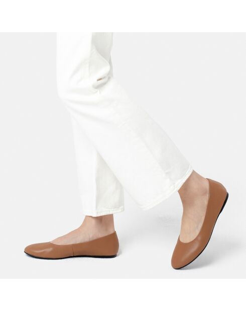 Beigefarbene Baby Come On Lederballerinas