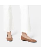 Beigefarbene Baby Come On Lederballerinas